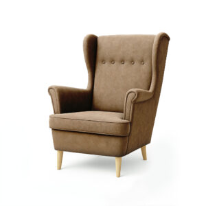 Fotel uszak Kepl - Salvador Brown brązowy premium