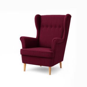 Fotel uszak Kepl - Salvador Burgundy bordowy premium