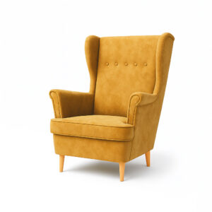 Fotel uszak Kepl - Salvador Okra premium (żółtawy kolor)