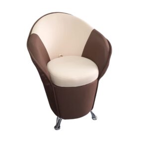 Fotel kubełek Kalis Lux chrom - brązowy i beżowy